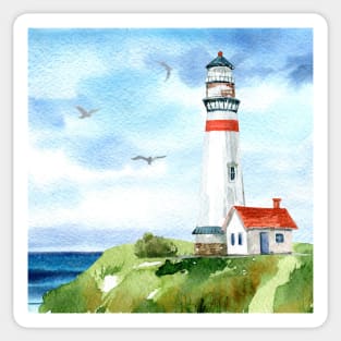 Watercolor Lighthouse by the Sea Sticker